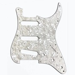 Allparts Allparts PG-0552 11-hole Pickguard for Stratocaster - White Pearloid 4-Ply - WP/W/B/W