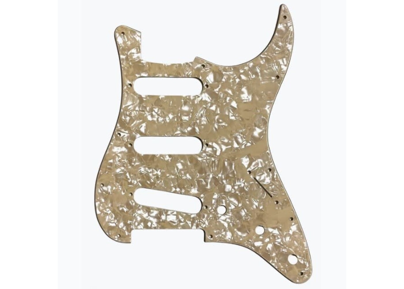 Allparts Allparts PG-0552 11-hole Pickguard for Stratocaster - Cream Pearloid 4-Ply - WP/C/B/C