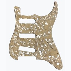 Allparts Allparts PG-0552 11-hole Pickguard for Stratocaster - Cream Pearloid 4-Ply - WP/C/B/C