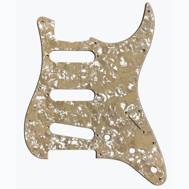 Allparts Allparts PG-0552 11-hole Pickguard for Stratocaster - Cream Pearloid 4-Ply - WP/C/B/C