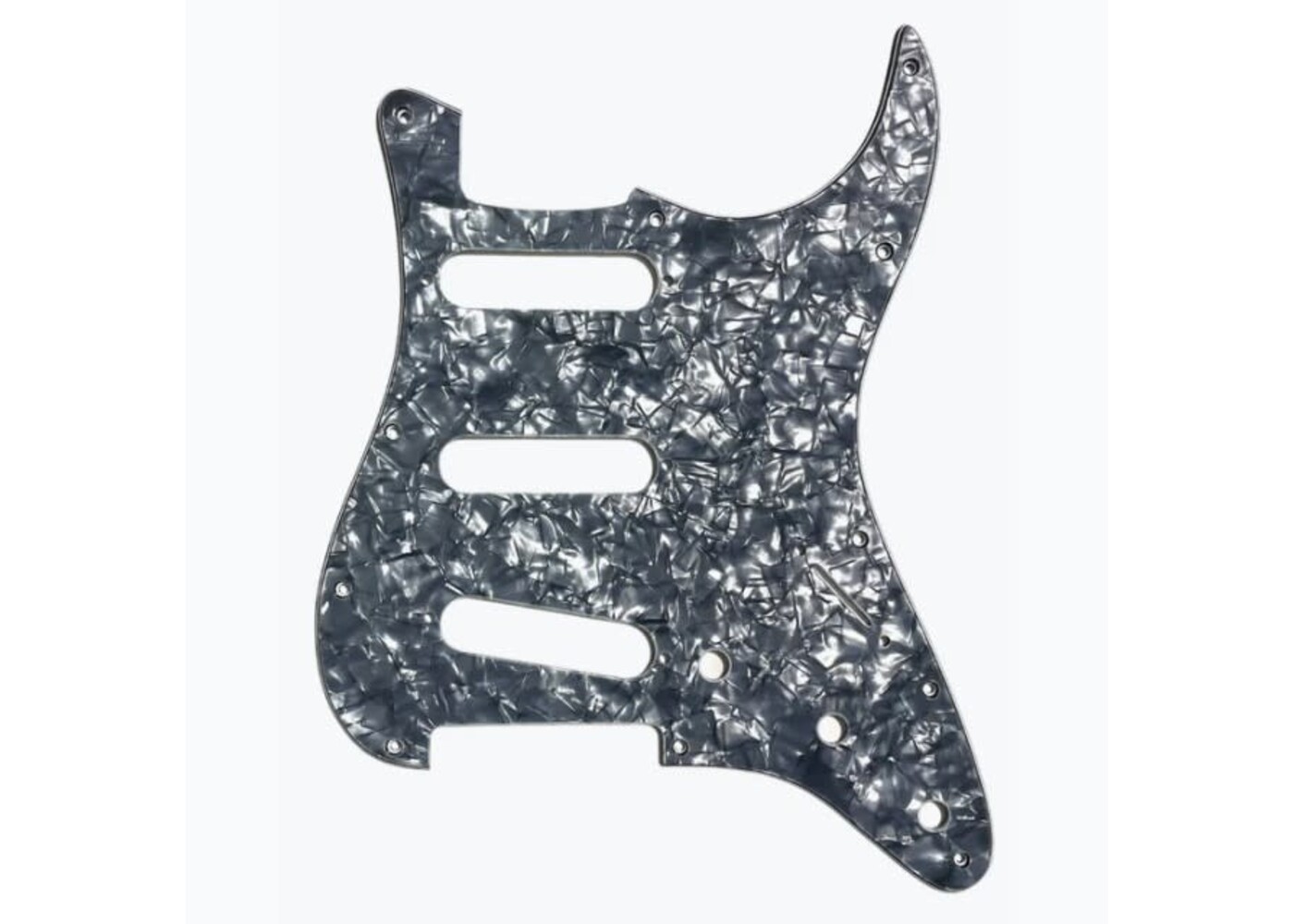 Allparts Allparts PG-0552 11-hole Pickguard for Stratocaster - Black Pearloid 4-Ply - BP/W/B/W