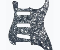 Allparts Allparts PG-0552 11-hole Pickguard for Stratocaster - Black Pearloid 4-Ply - BP/W/B/W