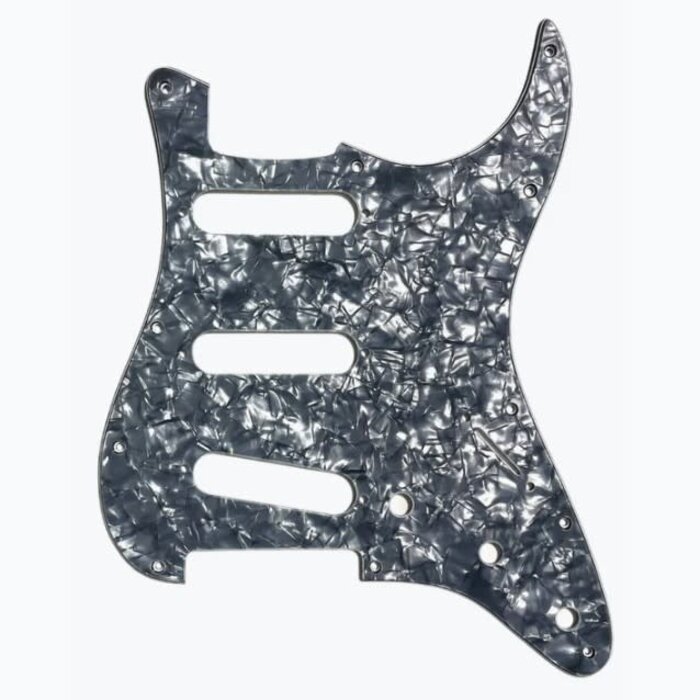 Allparts Allparts PG-0552 11-hole Pickguard for Stratocaster - Black Pearloid 4-Ply - BP/W/B/W