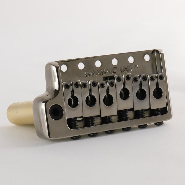 MannMade USA MannMade USA Tremolo Bridge - Black Nickel/Polished Saddles - Left Hand - fits PRS style guitars