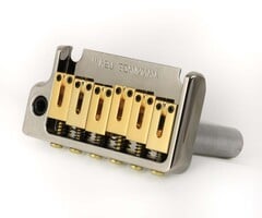 MannMade USA MannMade USA 2-Post Tremolo Bridge - Black Nickel Hybrid - Left Hand - fits 2 post Strat style guitars