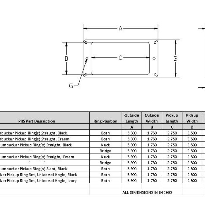 PRS Guitars PRS Humbucker Pickup Rings (2), Special Models, Black (3) 1NF 2HB