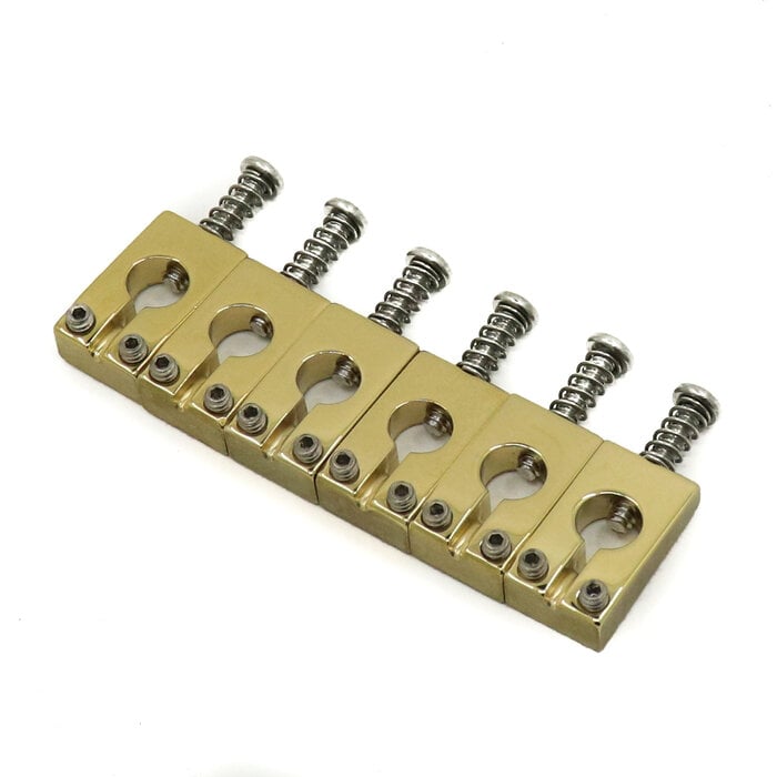 MannMade USA MannMade USA - PRS SE Silver Sky® Bridge Saddles -  Polished Raw Brass