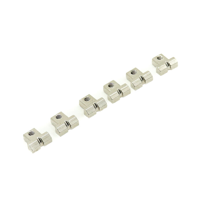 MannMade USA MannMade USA Intonatable Stoptail Saddle Set - Slotted - Nickel (Set of 6)