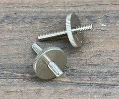 MannMade USA TruVintage MannMade USA '50's Gibson Replica ABR-1 Bridge Thumbwheels & Posts - Nickel