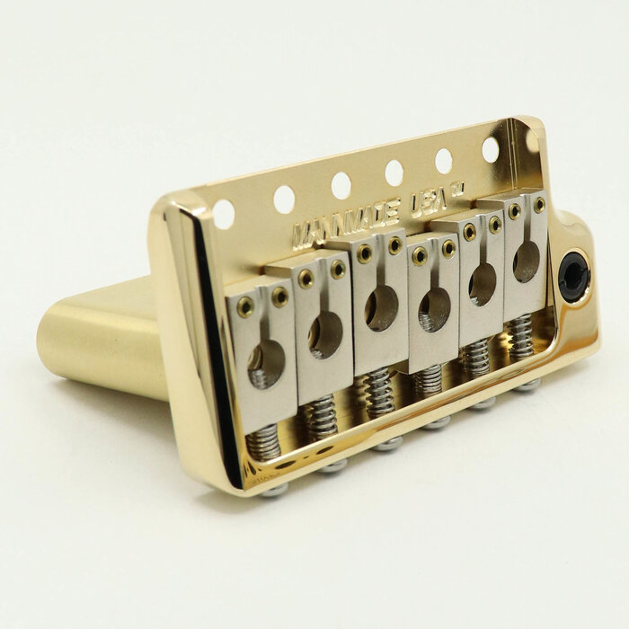 MannMade USA MannMade USA Tremolo Bridge - Gold Hybrid/Tumbled Saddles - fits PRS style guitars