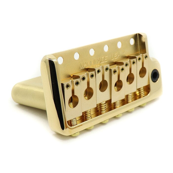 MannMade USA MannMade USA Tremolo Bridge - Gold/Tumbled Saddles - fits PRS style guitars