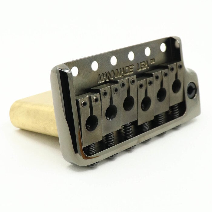 MannMade USA MannMade USA Tremolo Bridge - Black Nickel/Tumbled Saddles - fits PRS style guitars