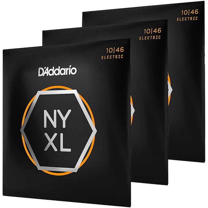 D'Addario D'Addario NYXL1046-3P Nickel Wound Electric Guitar Strings, Regular Light, 10-46, 3 Pack