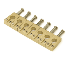 MannMade USA MannMade USA Bridge Saddles - PRS - Tumbled - Raw Brass - 7 String