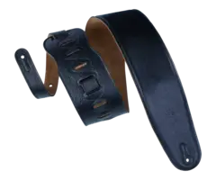 Levy's Levy's M4GF-BLK 3.5-inch Padded Garment Leather Bass Strap - Black