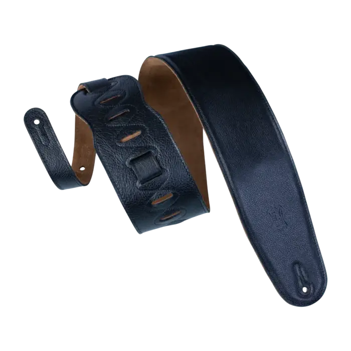 Levy's Levy's M4GF-BLK 3.5-inch Padded Garment Leather Bass Strap - Black