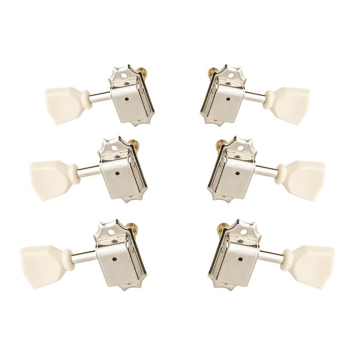 MannMade USA PRS/MANN Vintage Style Locking Tuning Machines - Nickel w/ Cream Button