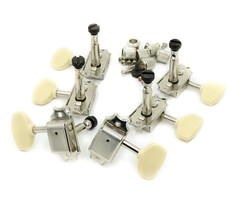 MannMade USA MannMade USA Vintage Style Locking Tuner Set - Nickel, Ivory Wing Button