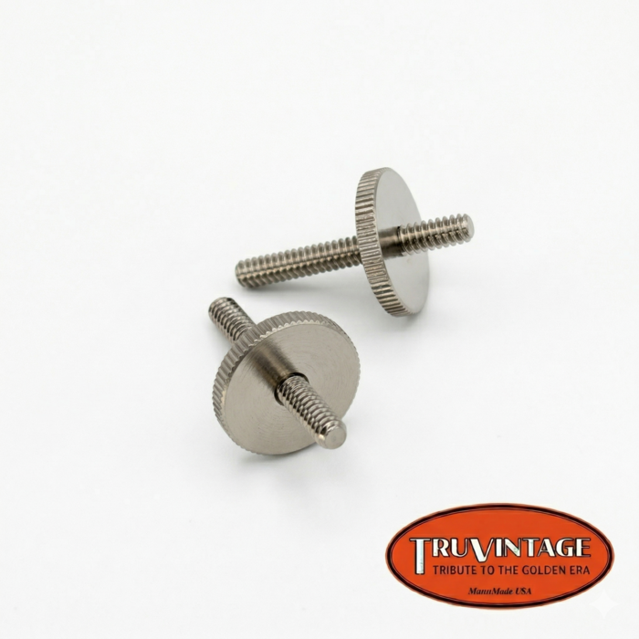 MannMade USA TruVintage MannMade USA '50's Gibson Replica ABR-1 Bridge Thumbwheels & Posts - Nickel