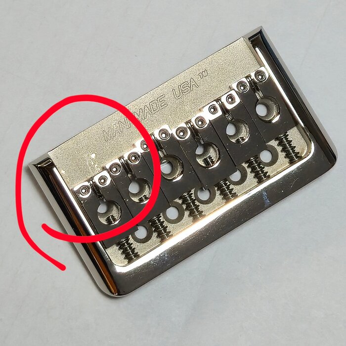 MannMade USA MannMade USA Hardtail Bridge - Nickel - fits PRS 277 - Holcomb style guitars - Slightly Imperfect
