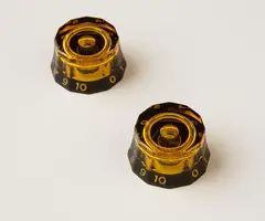 PRS Guitars PRS Lampshade Knobs - Set of Two, Amber/Black - Metric Shaft