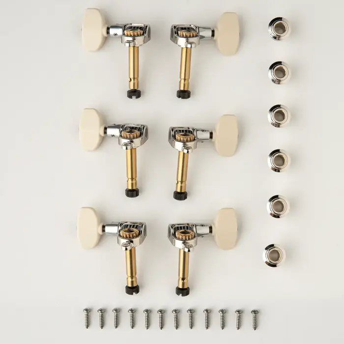 PRS Guitars PRS Phase III Tuners w/ Wing Button, Locking, Collar Design, Ivory Buttons, Set of Six