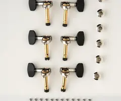PRS Guitars PRS Phase III Tuners w/ Wing Button, Locking, Shaft Design, Black Buttons, Set of Six