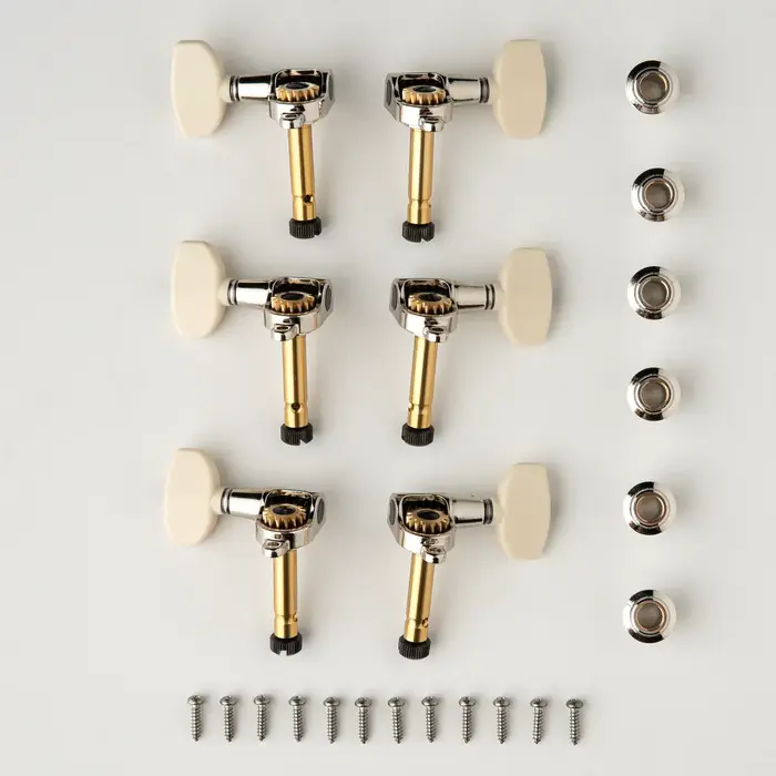PRS Guitars PRS Phase III Tuners w/ Wing Button, Locking, Shaft Design, Ivory Buttons, Set of Six