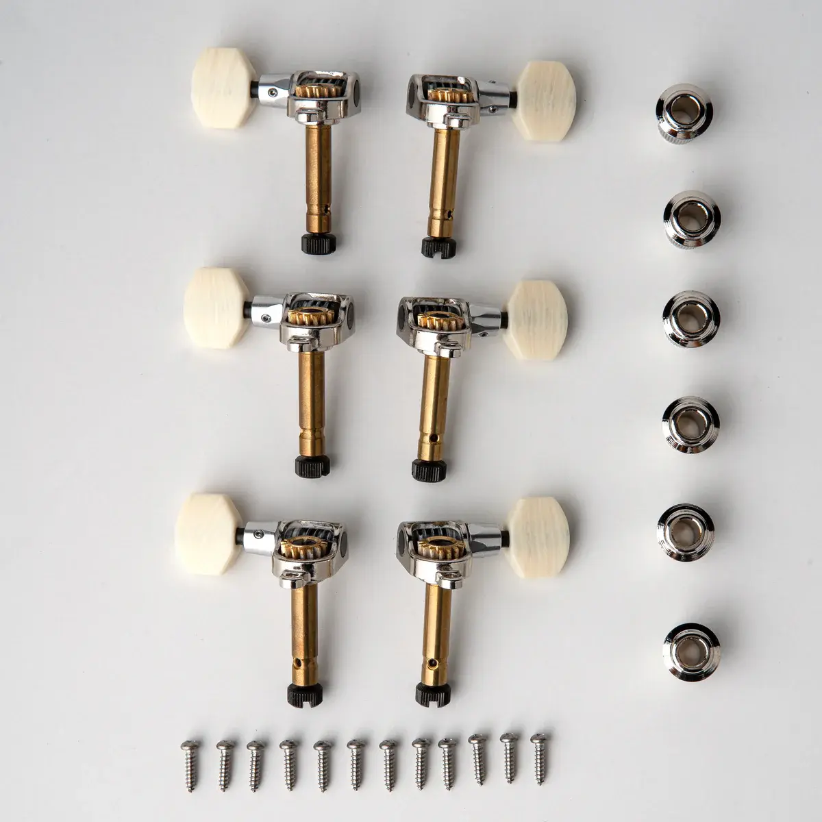 PRS Guitars PRS Phase III Tuners w/ Faux Bone Buttons, Locking, Collar Design, Set of Six