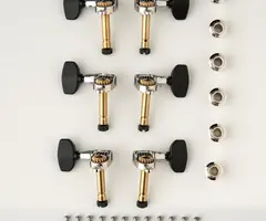 PRS Guitars PRS Phase III Tuners w/ Wing Button, Locking, Collar Design, Black Buttons - Set of Six