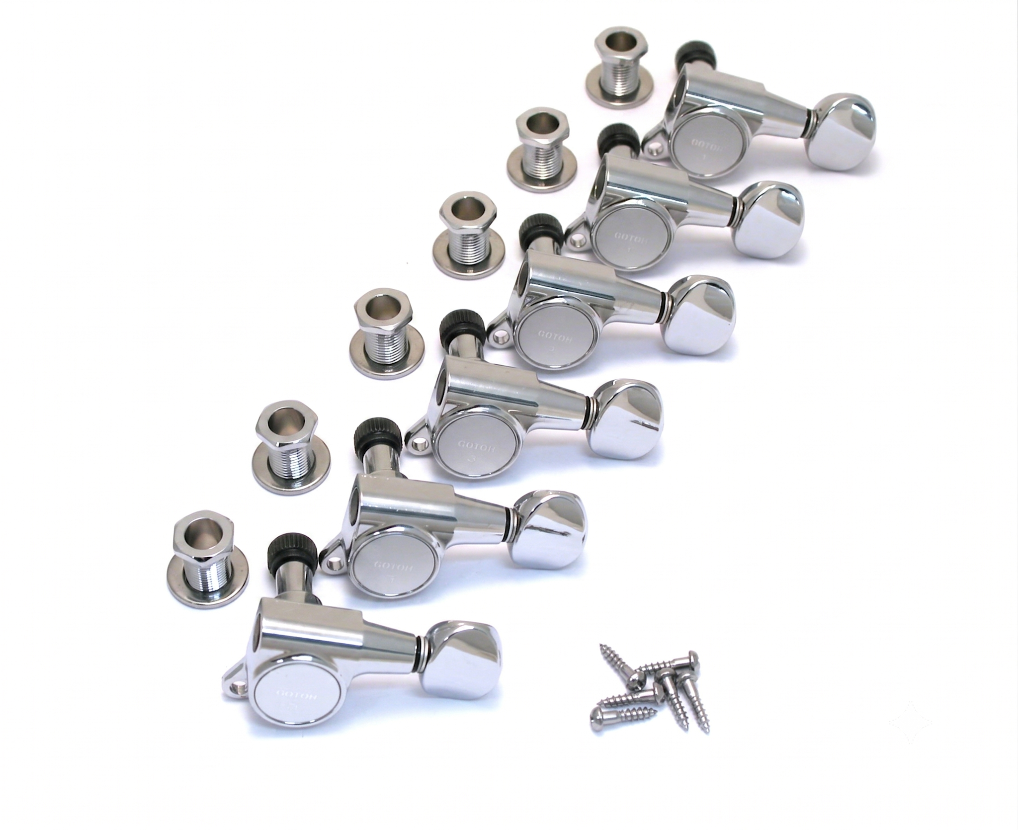 Gotoh Gotoh Mini Keys - Inline Locking Tuners - Chrome - Set of 6