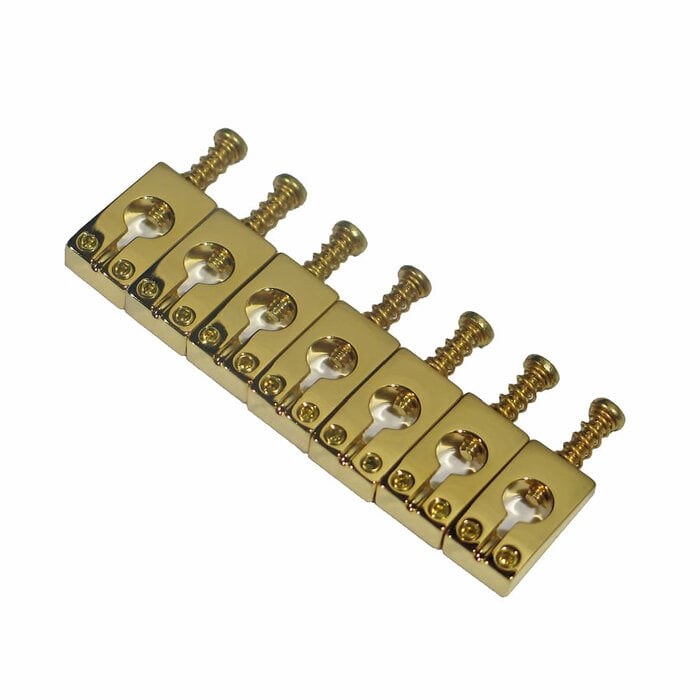 MannMade USA MannMade USA Bridge Saddles - PRS - Polished - Gold - 7-String