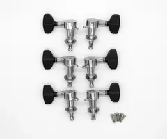 PRS Guitars PRS-Designed Tuners w/ Wing Buttons, Non-Locking - Chrome w/ Black Buttons
