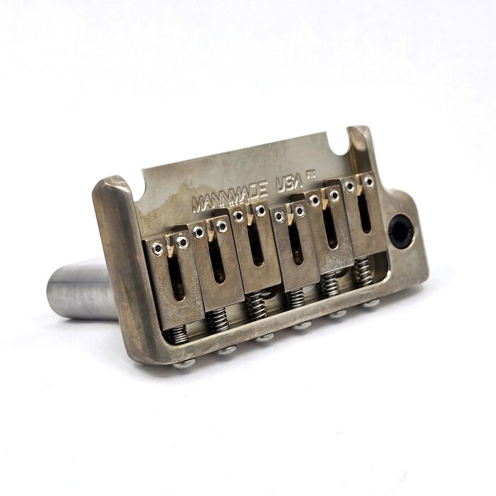 MannMade USA MannMade USA 2-Post Tremolo Bridge - Nickel Relic - fits 2 post Strat style guitars