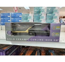 HOT & HOTTER GOLD CERAMIC CURLING IRON 3/8" #5861