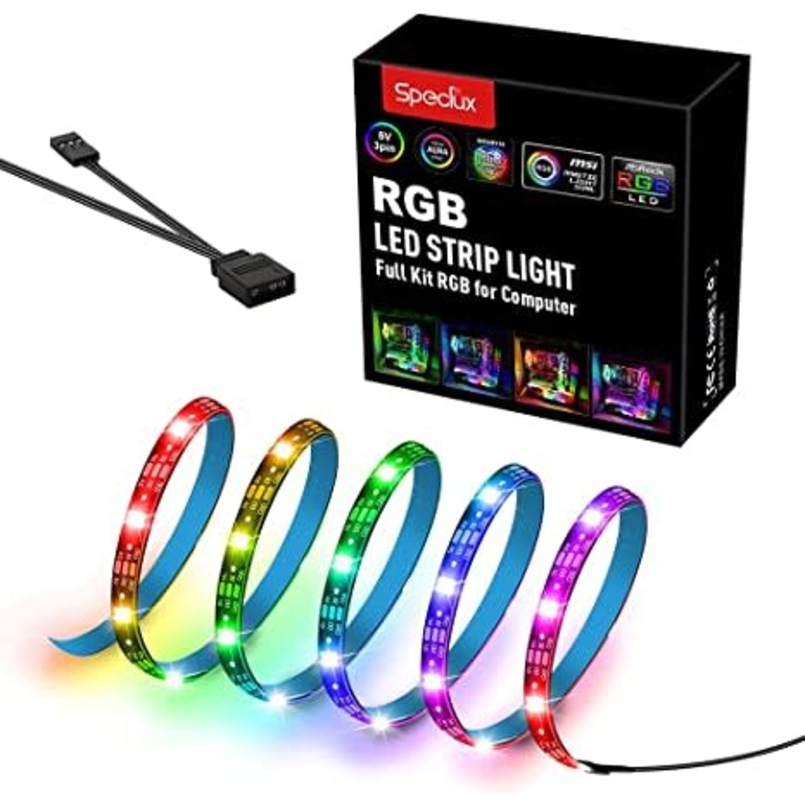 MISC Lighting LED ARGB 40 CM 5V Addressable RGB Strip compatible Asus Aura sync