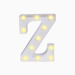 Wooden Vintage LED Marquee Freestanding Letter Z - White