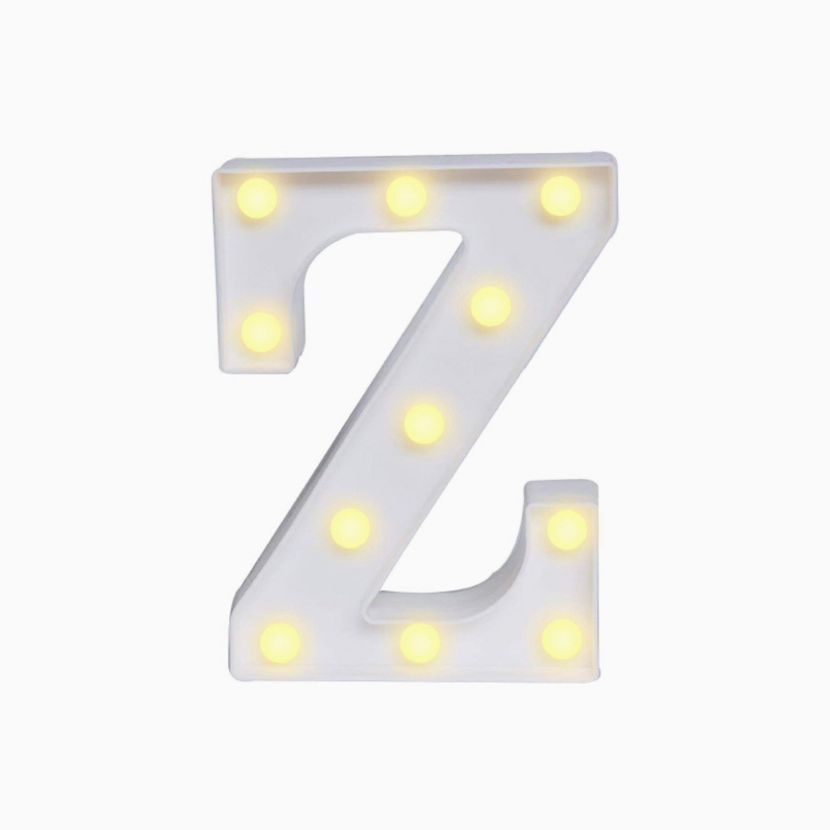 Wooden Vintage LED Marquee Freestanding Letter Z - White