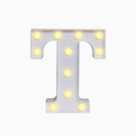 Wooden Vintage LED   Marquee Freestanding Letter T - White