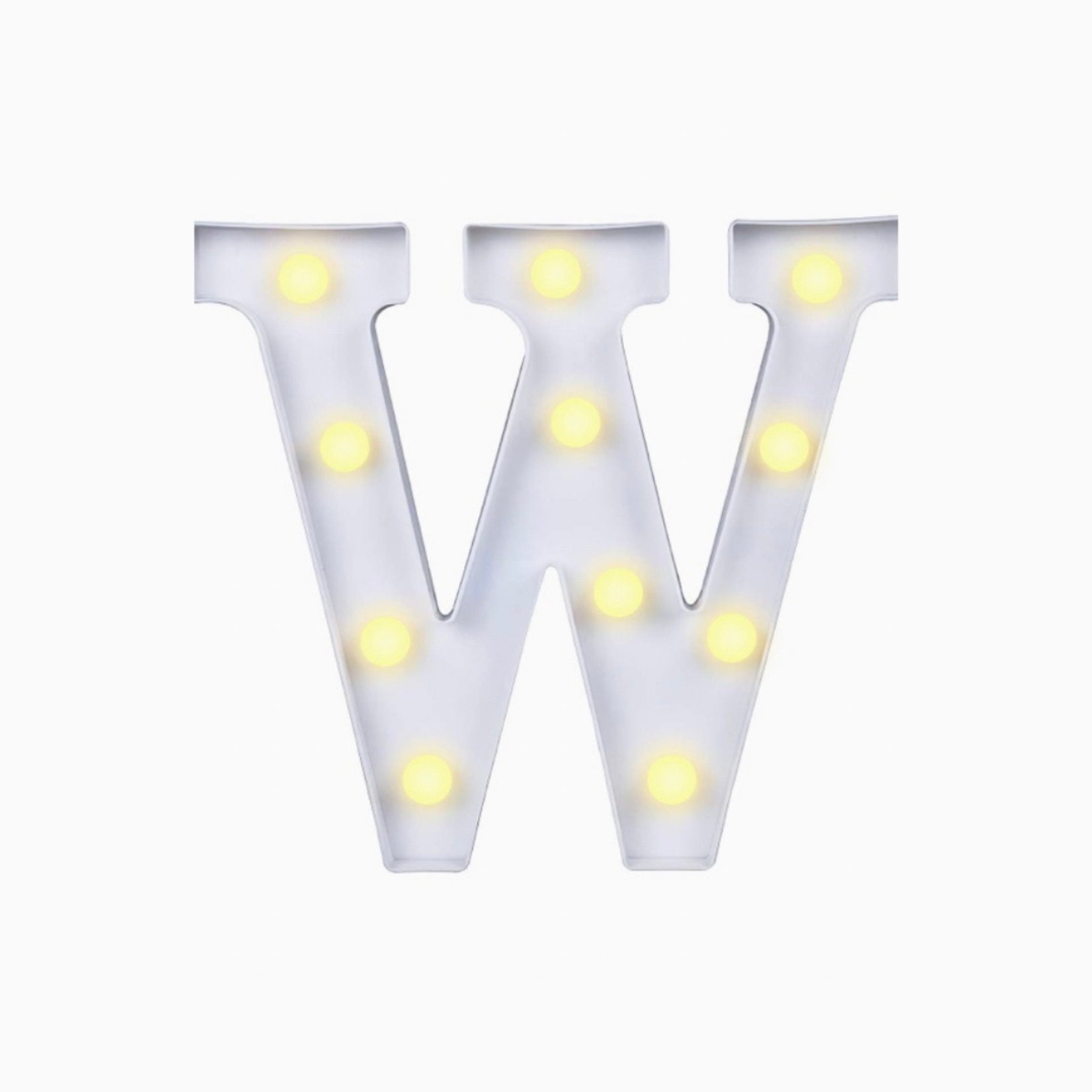 Wooden Vintage LED Marquee Freestanding Letter W - White