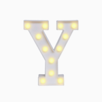 Wooden Vintage LED Marquee Freestanding Letter Y - White