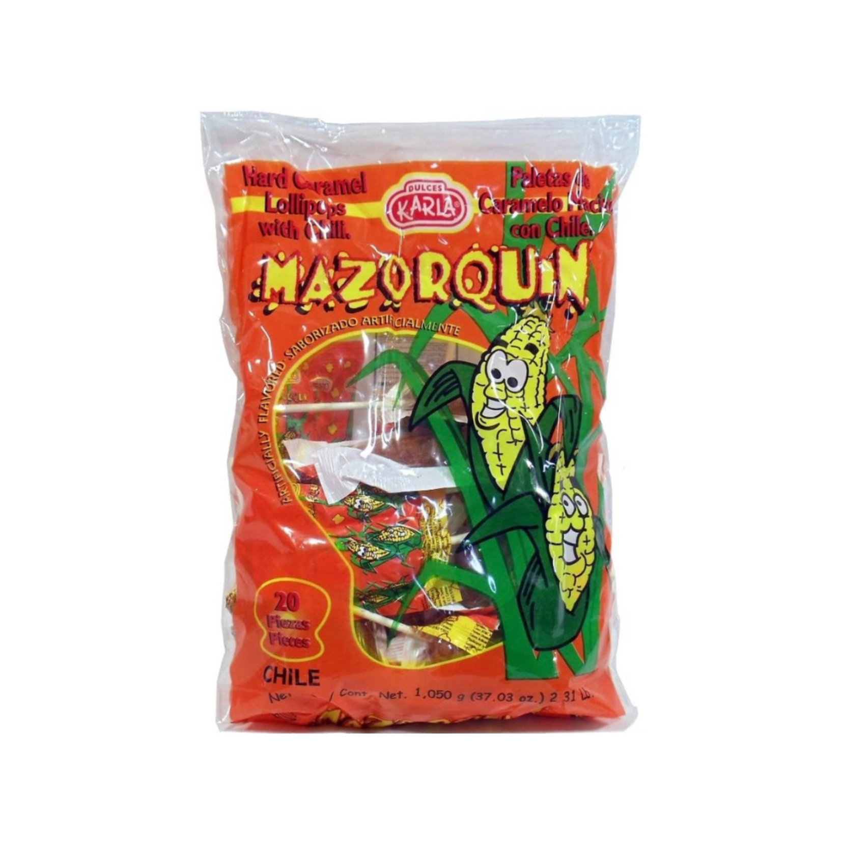 Dulces Karla Mazorquin Corn Lollipop with Chili 40ct