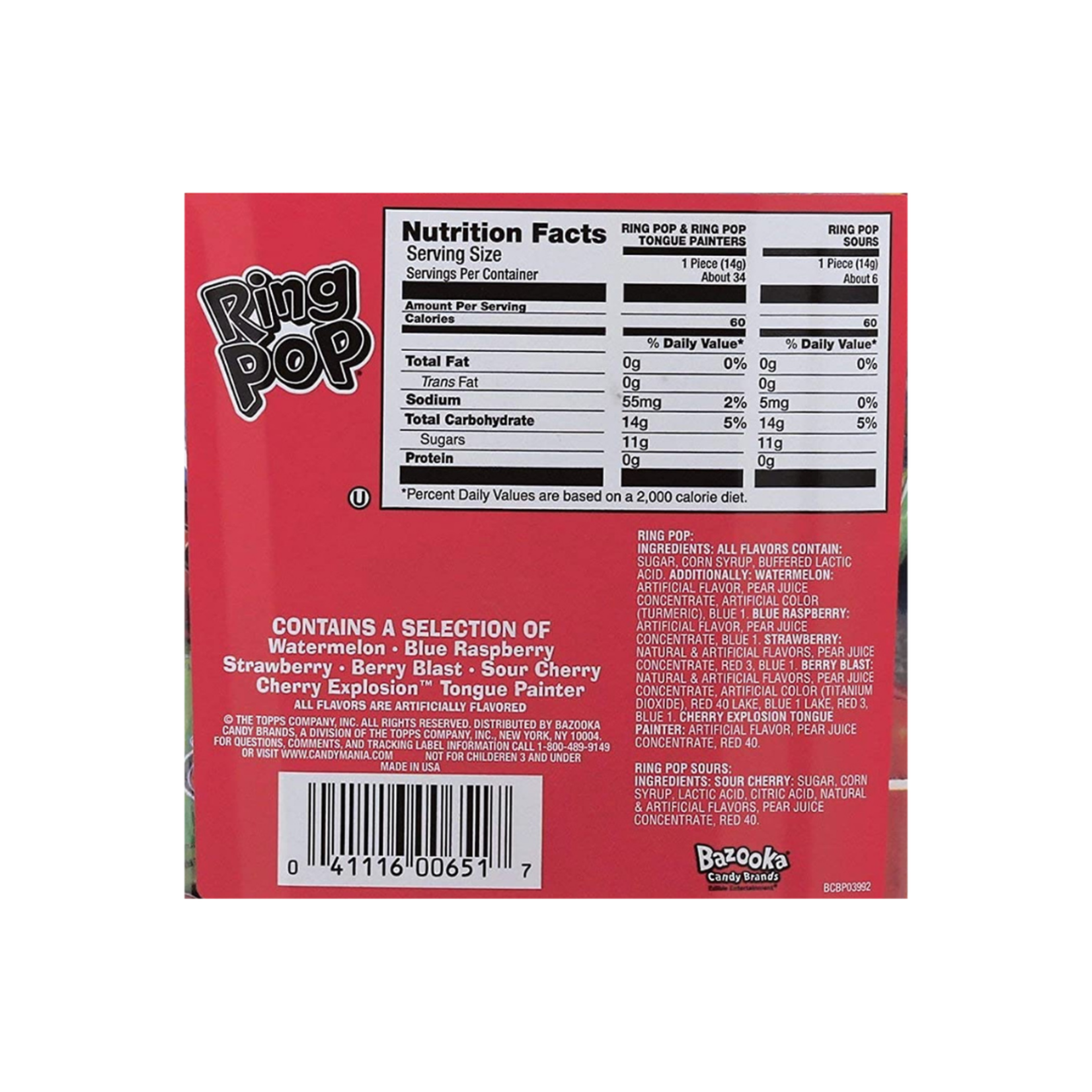 Black Forest Ring Pop 40ct