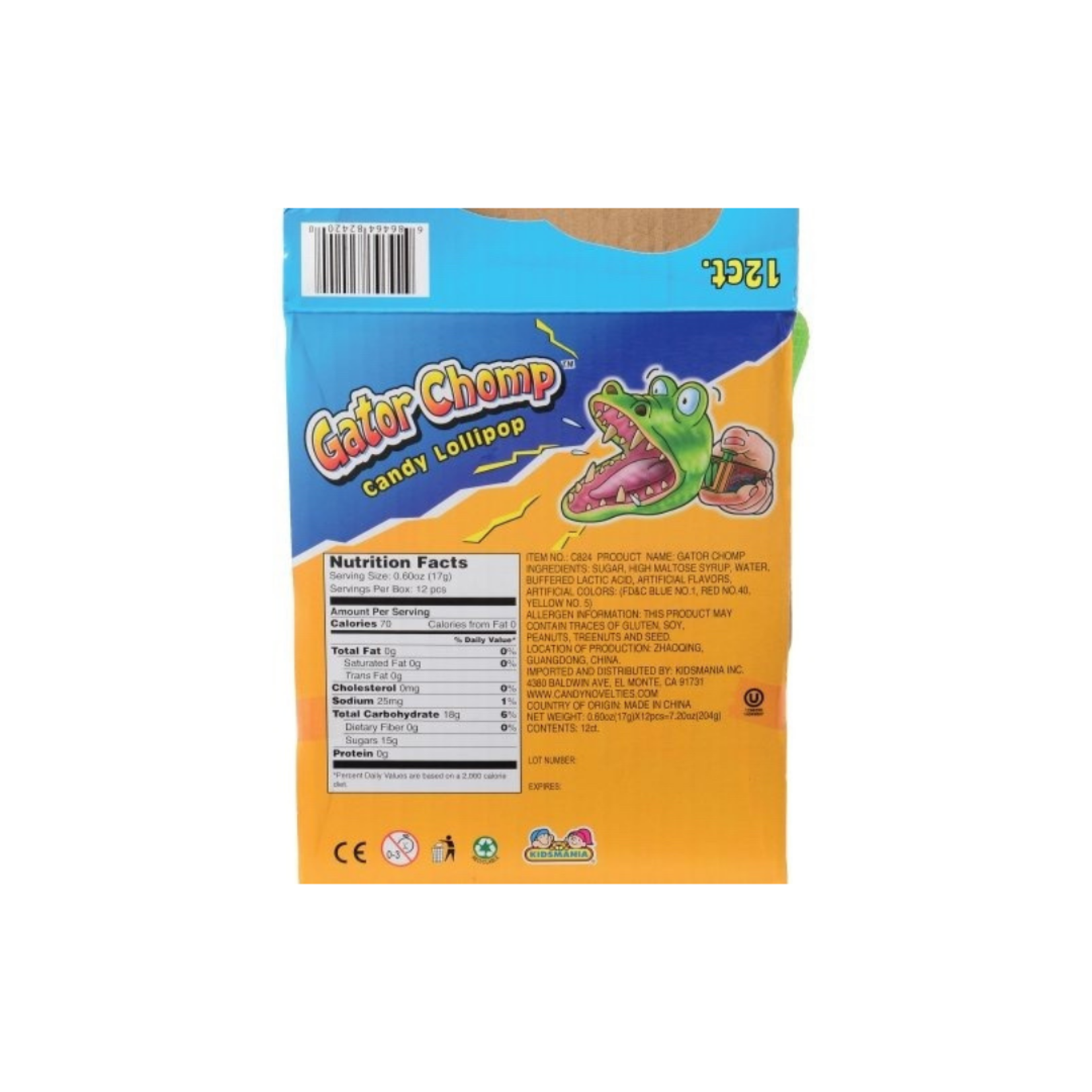 Gator Chomp Candy Lollipops 12ct
