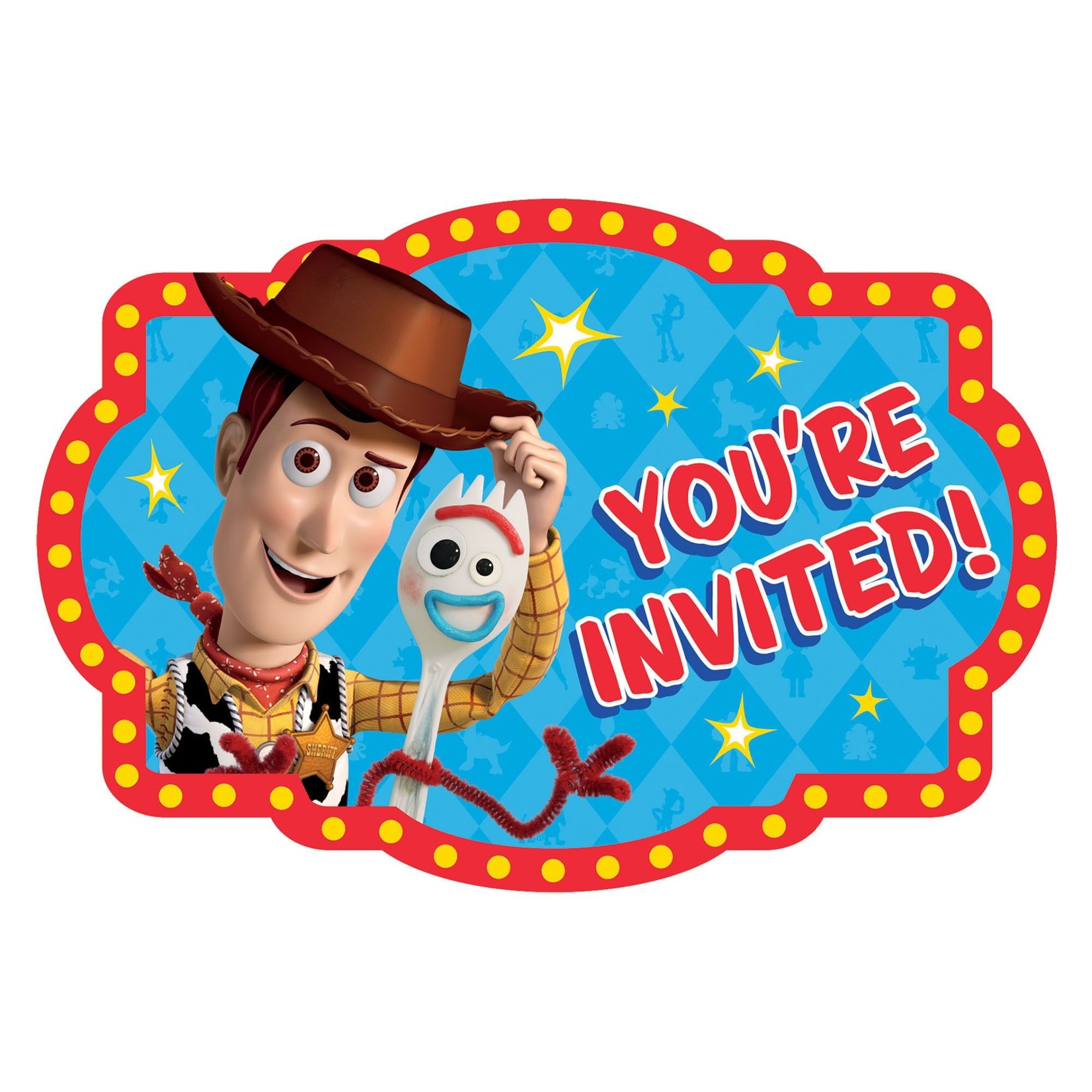 Toy Story 4 Postcard Invitations