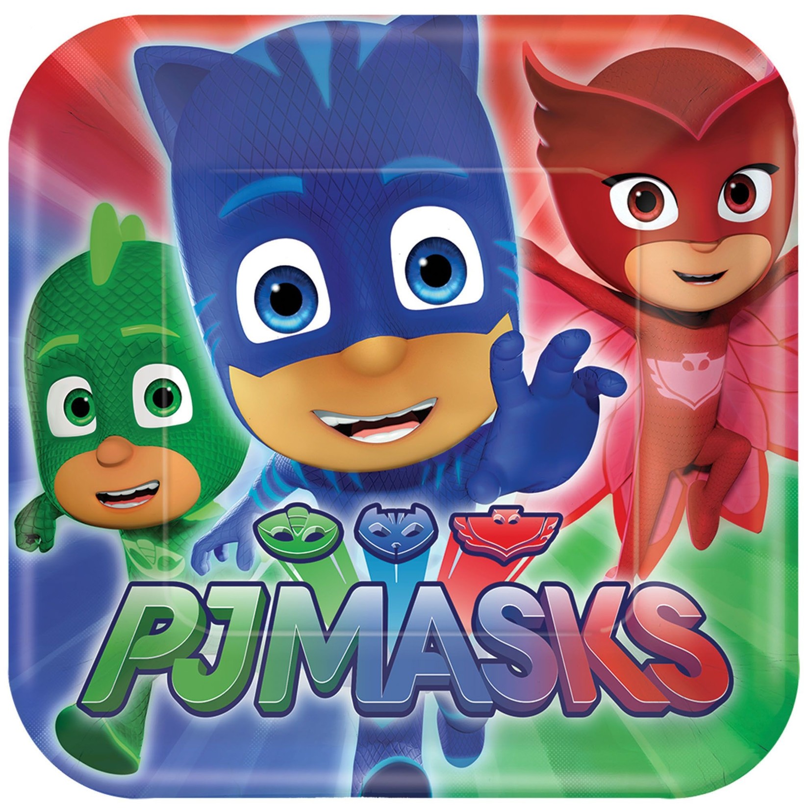 Pj Masks Square Plates, 7"