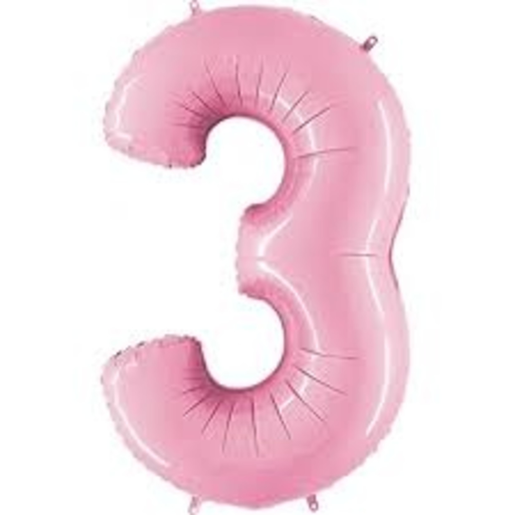 34" Number 3 Pink