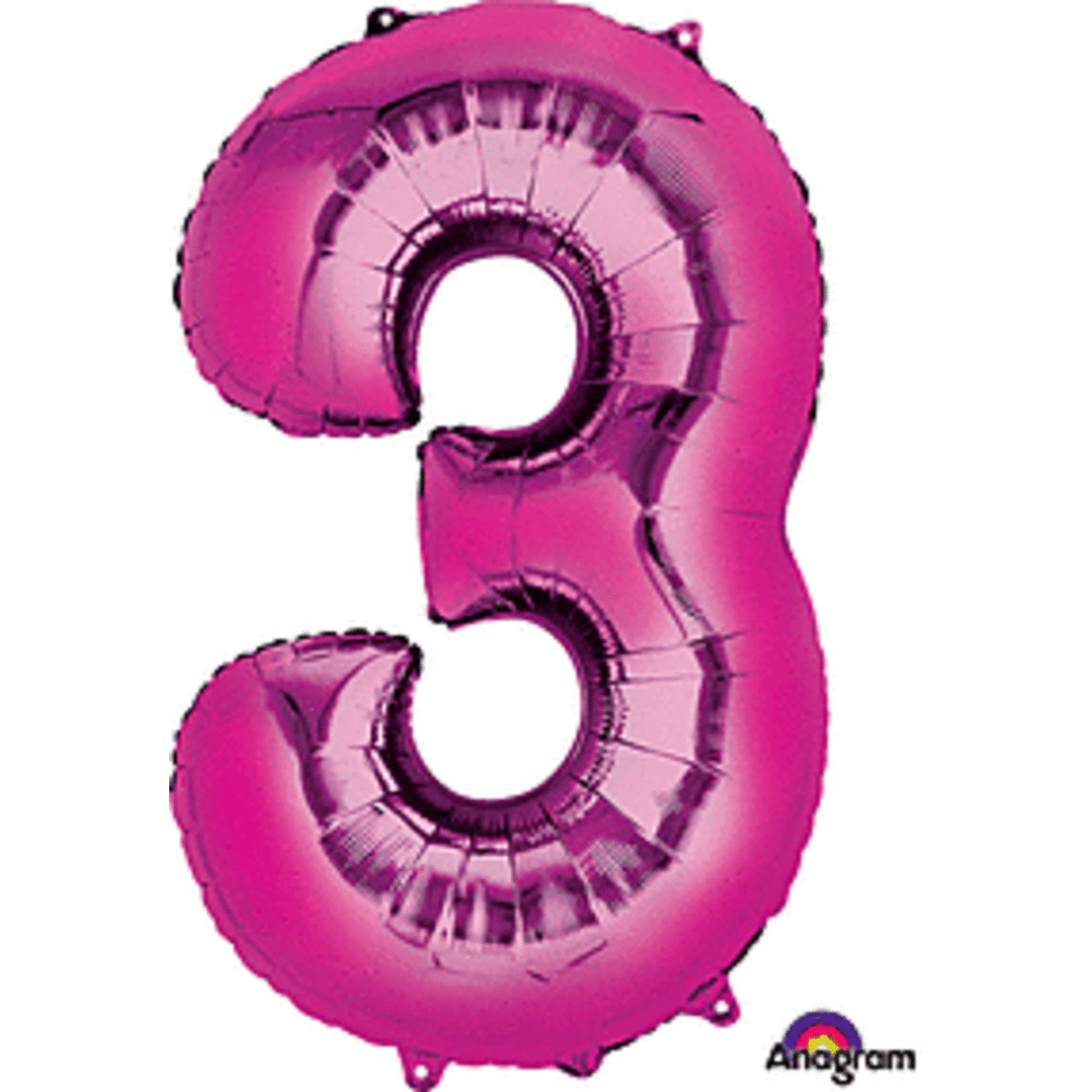 34" Number 3  Fuchsia Pink