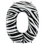 34" Number 0 Zebra Stripes