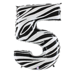 34" Number 5 Zebra Stripes